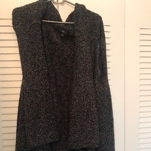 Long dark gray knitted vest